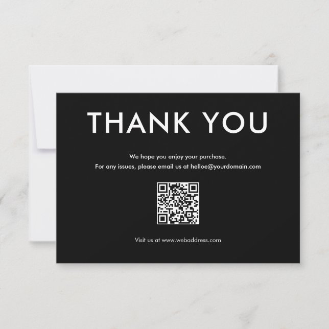 Simple black and white thank you card (Front)