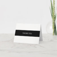 Simple black and white thank you card - folded