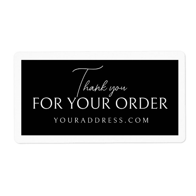 Simple black and white thank you sticker design (Front)