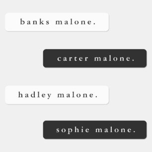 Simple Black and White Waterproof Name