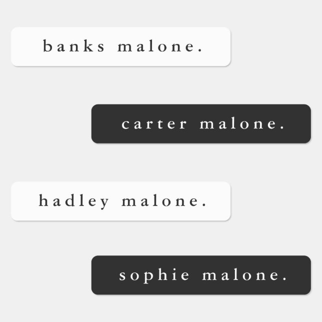 Simple Black and White Waterproof Name (Group)
