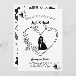 Simple Black and White Wedding Invitation