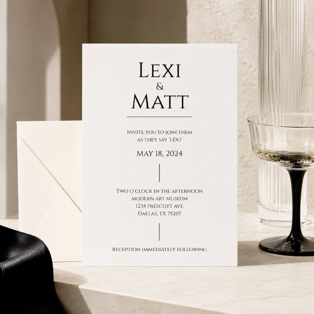 Simple Black and White Wedding Invitation (Creator Uploaded)