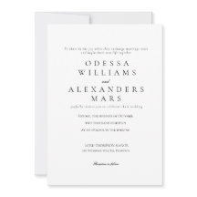 Simple Black and White Wedding Invitation