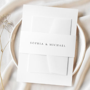 Simple Black And White Wedding Invitation Belly Band