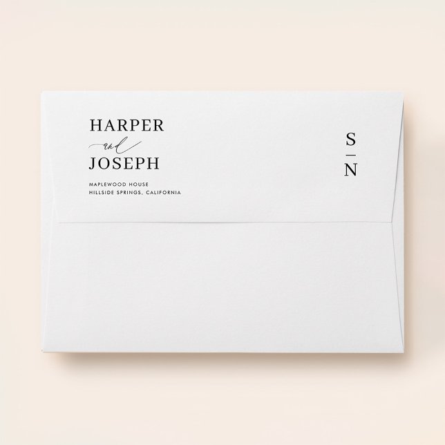 Simple Black And White Wedding Invitation Envelope (Creator Uploaded)