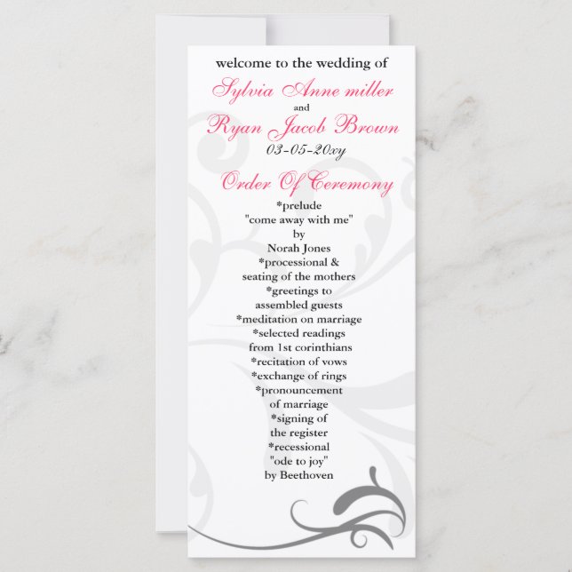 Simple Black and White Wedding Invitations (Front)