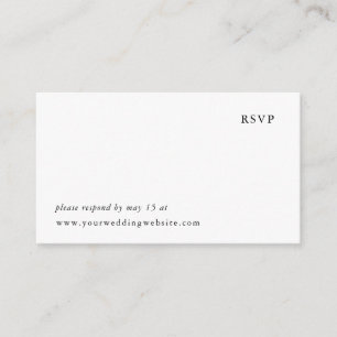 Simple Black and White Wedding   Online RSVP Enclosure Card