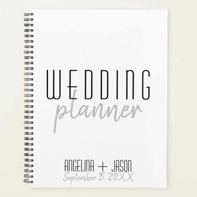 Simple Black and White Wedding Planner (Front)