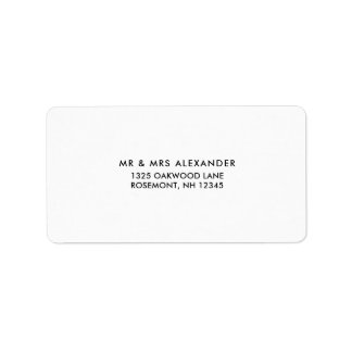 Simple Black and White Wedding Return Label