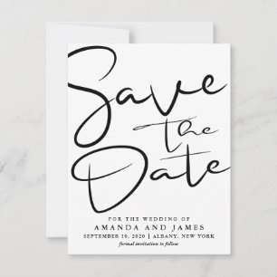 Simple Black And White Wedding Save The Date