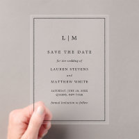 Simple Black and White Wedding Save the Date