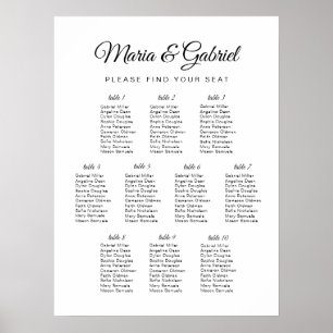 Simple black and white. Wedding Seating Chart