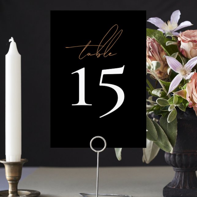 Simple Black and White Wedding Table Numbers (Creator Uploaded)