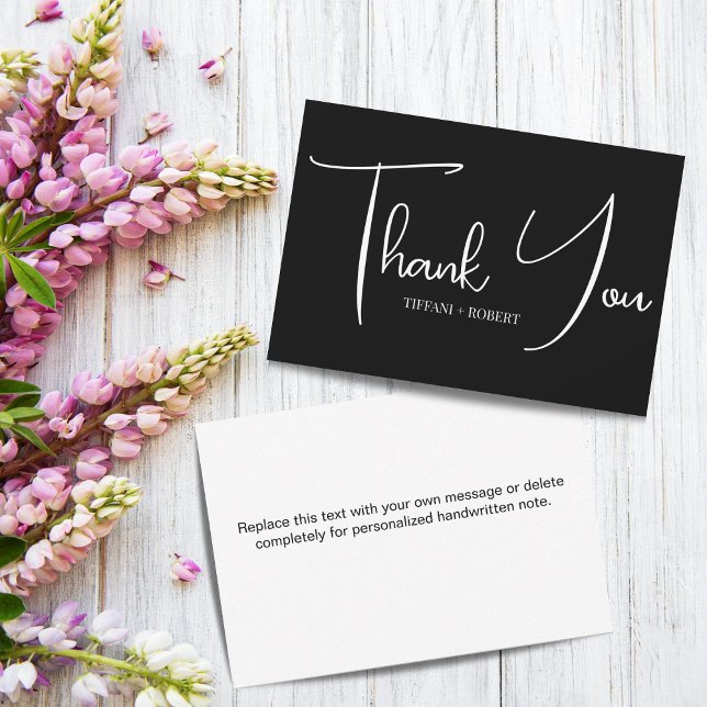 Simple Black and White Wedding Thank You Card (Creator Uploaded)