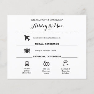 Simple Black and White Wedding Weekend Itinerary