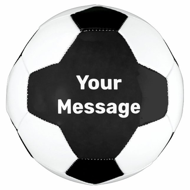 Simple Black and White Your Message Text Template Football (Front)