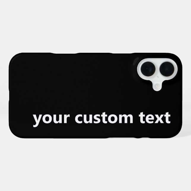 Simple Black and White Your Text Template iPhone Case (Back Horizontal)