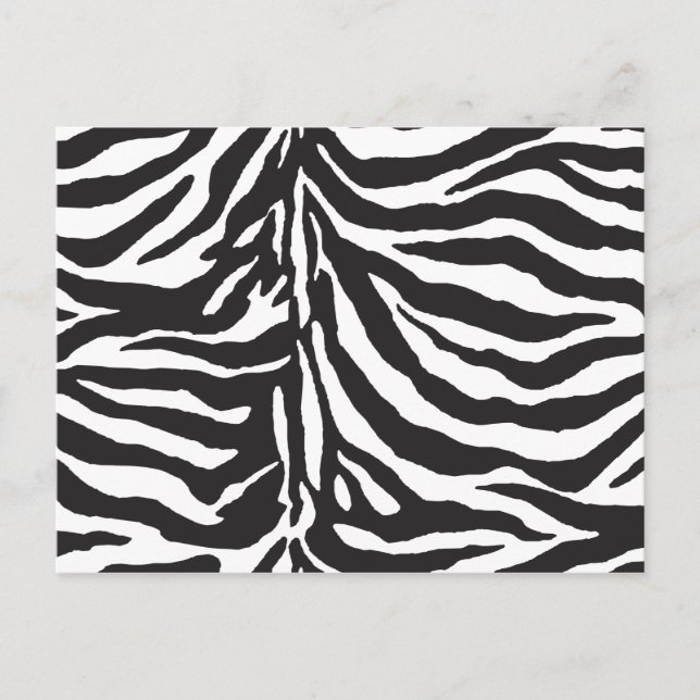 Simple Black and White Zebra Stripe Pattern Postcard (Front)