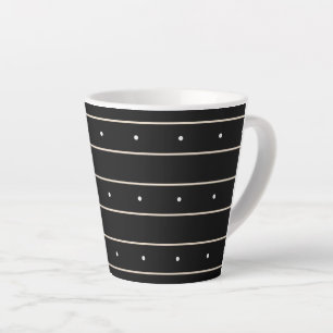 Simple Black Background With Grey Stripes And Tiny Latte Mug