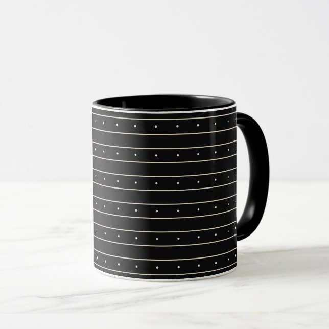 Simple Black Background With Grey Stripes And Tiny Mug (Front Right)