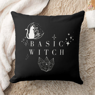 Simple Black Basic Witch Cushion