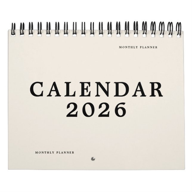 Simple Black Beige USA America Weekly Planner 2025 Calendar (Cover)