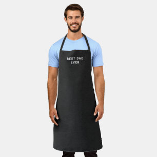 Simple Black Best Dad Ever Father's Day Modern Apron