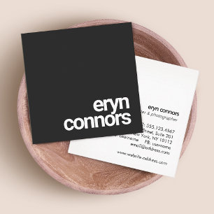 Simple Black Bold Modern Typography Square Business Card