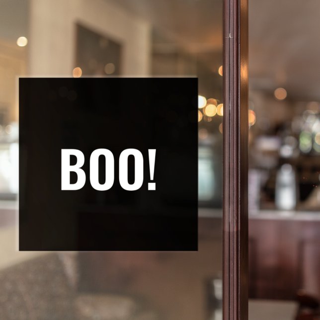 Simple Black Boo Happy Halloween Window Cling (Creator Uploaded)