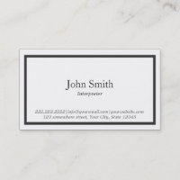 Simple Black Border Interpreter Business Card