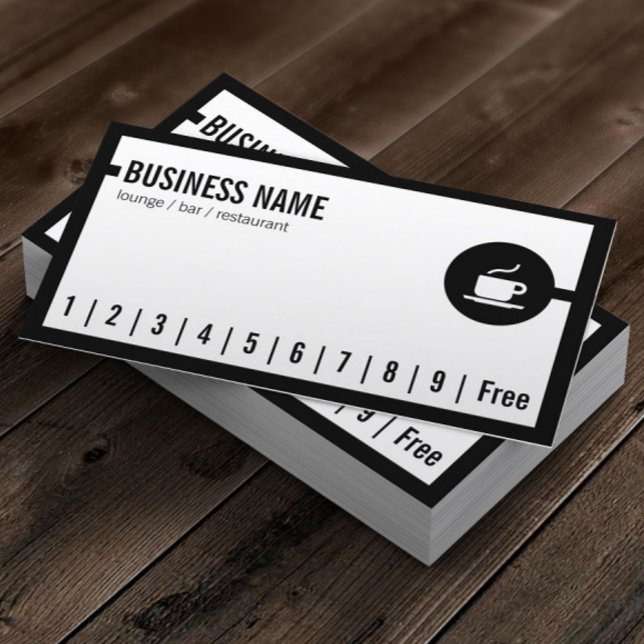 Simple Black Border Lounge Bar Loyalty Card (Creator Uploaded)