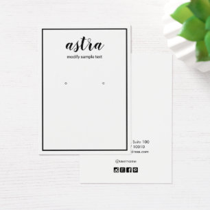 Simple Black Border Signature Earring Display