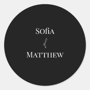 Simple Black Bride and Groom Wedding sticker
