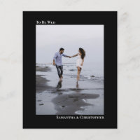 Simple Black BUDGET Wedding Photo Invitation