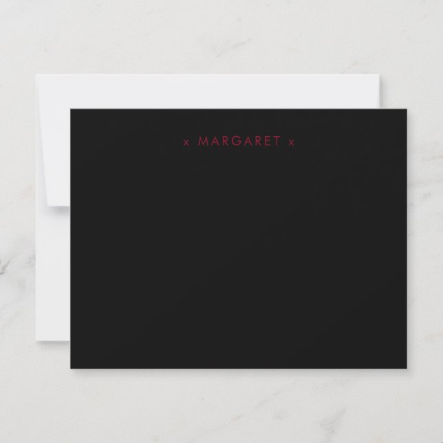 Simple Black Burgundy  Card (Front)