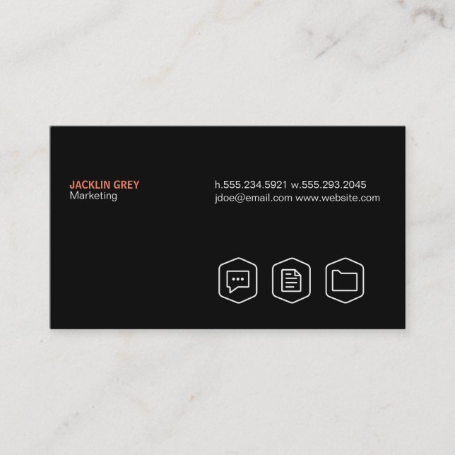Simple (black) business card (Front)