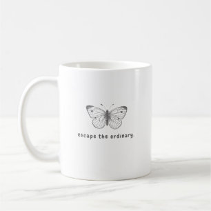 Simple Black Butterfly Pattern Coffee Cup