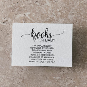 Simple Black Calligraphy Book Request Enclosure Card