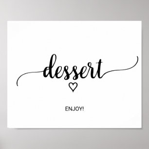 Simple Black Calligraphy Dessert Sign