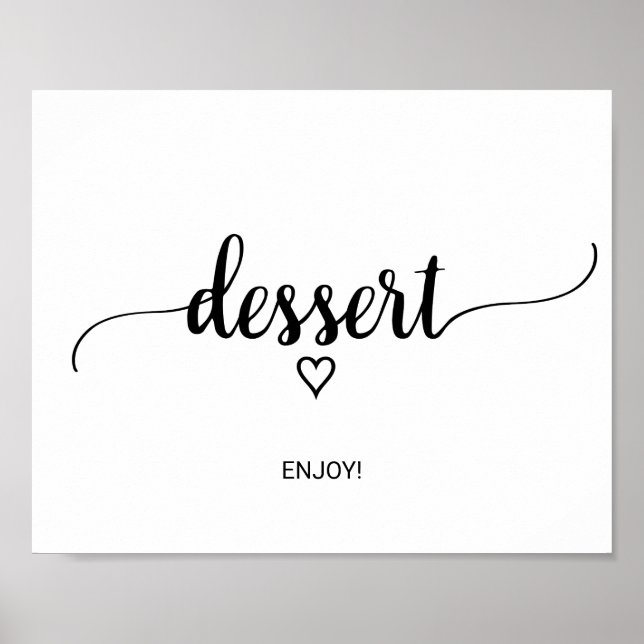Simple Black Calligraphy Dessert Sign (Front)