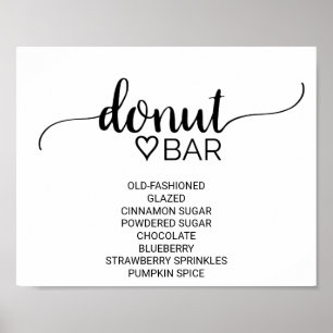 Simple Black Calligraphy Doughnut Bar Sign
