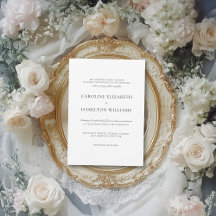 Simple Black Calligraphy Elegant White Wedding