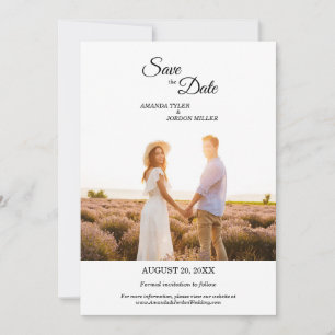 Simple Black Calligraphy Frame Photo Save The Date