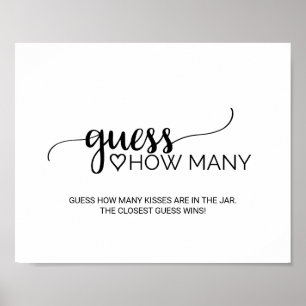 Simple Black Calligraphy Guess How Many Sign