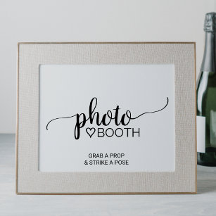 Simple Black Calligraphy Photo Booth Sign