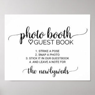 Simple Black Calligraphy Photobooth Guest Book