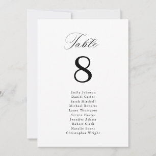 Simple black calligraphy Seating Chart
