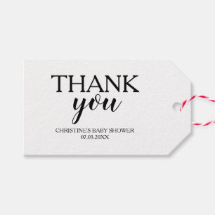 Simple Black Calligraphy Thank You Gift Tags