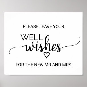 Simple Black Calligraphy Well Wishes Sign